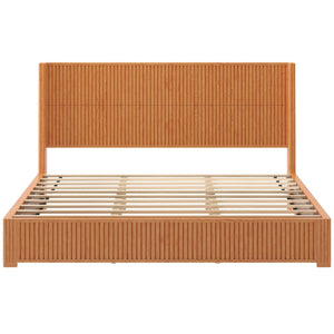 Platform Bed Frame With Headboard, Floor Standing Design