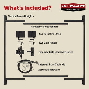 Adjust-A-Gate Steel Frame Gate Building Kit, 36"-60" Wide Up To 4' High (2 Pack)