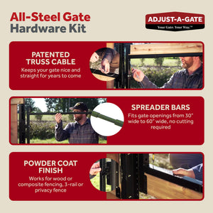 Adjust-A-Gate Steel Frame Gate Kit, 36"-60" Wide Opening Up To 7' High (4 Pack)