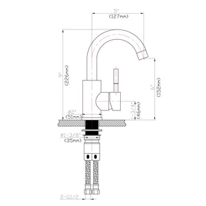 Modern Bathroom Faucet Single Hole Single Handle