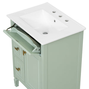 24-Inch Bathroom Vanity with Sink and Solid Wood Cabinet