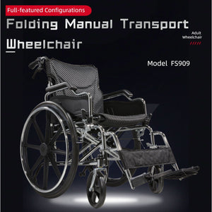 Heavy-Duty Manual Wheelchair for Adults with Double X Force Support