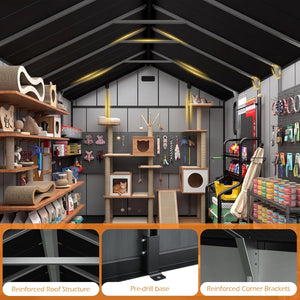8x16ft Resin Outdoor Storage Shed