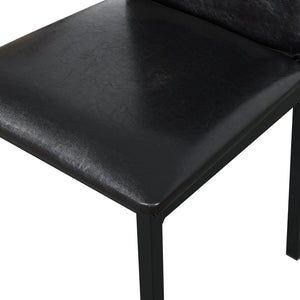 Furniture 5 Piece Metal Dinette Set with Faux Marble Top - Black