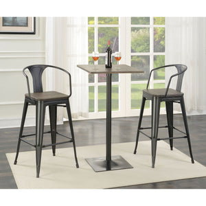 Staccato - 3 Piece Square Bar Table Set - Dark Brown