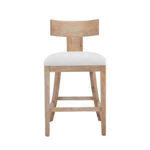 27" Upholstered Counter Stools Set of 2 with Solid Rubber Wood Frame