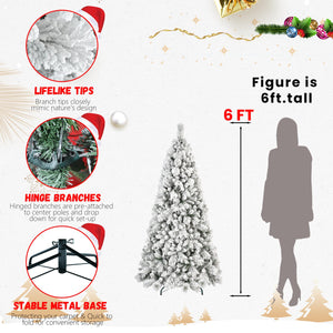 4FT Flocked Christmas Tree with 350 Tips