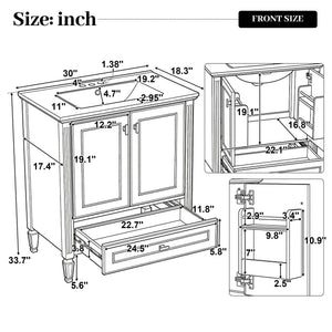Freestanding Vanity With 1 Drawer & 2 Soft Close Doors With Door Mounted Storage