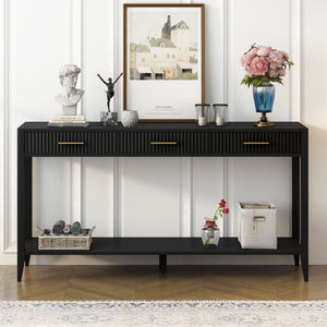 U_STYLE 60" Painted Console Table with 3 Drawers