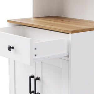 Farmhouse TV Stand With Solid Wood Gourd Shaped Legs For TVs Up To 70"