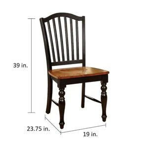 Dining Side Chairs (Set of 2) - Black / Oak