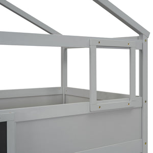 House Style Bunk Bed With Storage Staircase And board