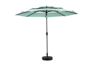 Aluminium 10ft 3 Tier Auto-Tilt Outdoor Patio Umbrella - Light Green
