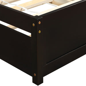 Platform Bed Wood Bed Frame With Trundle