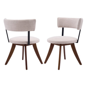Modern Upholstered Dining Chairs with Curved Back