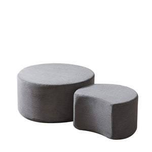 Modern Upholstered Round Coffee Table For Living Room (Set of 2)