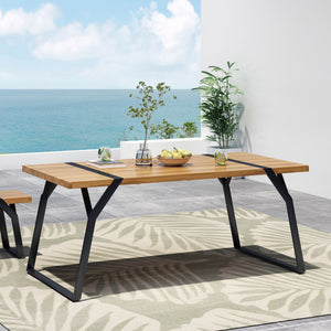 Zora Dining Table Industrial & Iron Table - Black