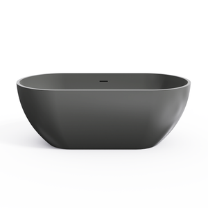 63 Inch Solid Surface Oval Shape Freestanding Bathtub