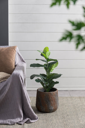 12.6x12.6x11.8" Cement Planter Small, Indoor Outdoor Garden Functional Decor