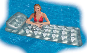 Intex 18-Pocket French Mattress Suntanner Pool Lounger Float w/ Headrest 5 Pack
