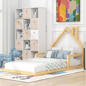 Floor Bed With House Shaped Headboard