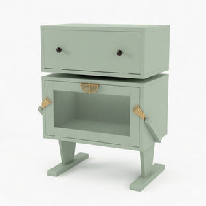 Robot LED Nightstand With 360° Rotating Drawer
