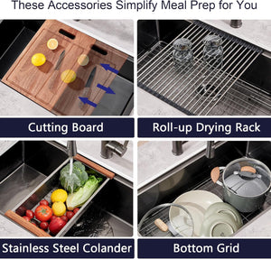 33 Gunmetal Undermount Kitchen Sink