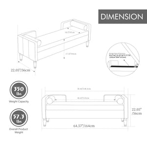 64.6"W Upholstered Chenille Flip-top Storage End of Bed Bench