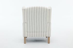 Modern Accent Chair with Retro Wood Legs and Floral Design