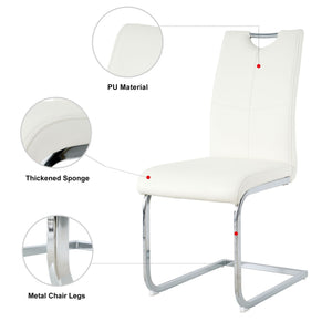Modern Dining Chairs With Padded Seat And Metal Legs