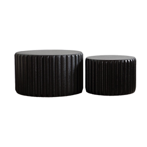 Black Scalloped Round Coffee Table Set