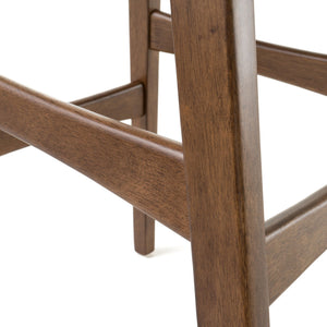 Mid Century Modern Bar Stool Set With Upholstered Seating