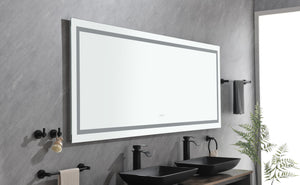 72" x 32" LED Bathroom Mirror with Front and Backlight