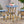 French Bistro Table Outdoor Elegance - White / Blue