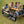 Aluminum Portable Picnic Table with 2-Tier Open Shelves and Spacious Tabletop