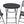Four Seasons Courtyard Padova Foldable 3 Piece Steel Bistro Dining Set, Black