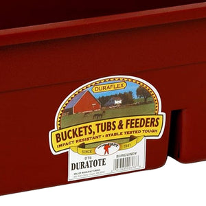 Little Giant DuraTote Plastic Box Organizer w/2 Compartments & Handle, Burgundy