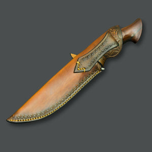 Aphrodite Japanese Hunting Utility Knife with Exotic Sandalwood Handle - TRAPSKI