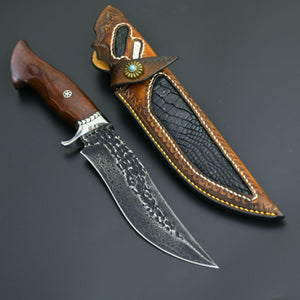 Aphrodite Japanese Hunting Utility Knife with Exotic Sandalwood Handle - TRAPSKI