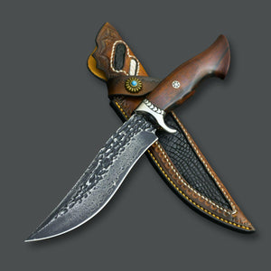 Aphrodite Japanese Hunting Utility Knife with Exotic Sandalwood Handle - TRAPSKI