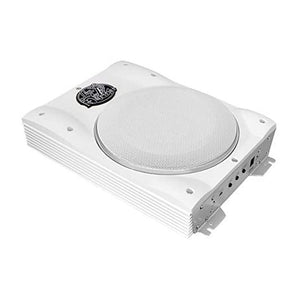 Lanzar AQTB8 1000 Watt Slim Waterproof Amplified Marine Subwoofer System, White - TRAPSKI