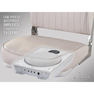 Lanzar AQTB8 1000 Watt Slim Waterproof Amplified Marine Subwoofer System, White - TRAPSKI