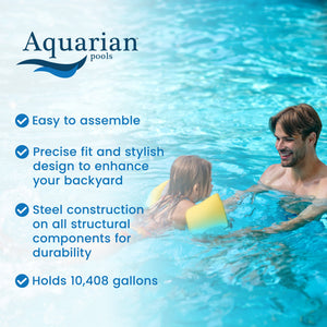 Aquarian Pools Fuzion Series 21 Feet x 52 Inch Round Above Ground Swimming Pool