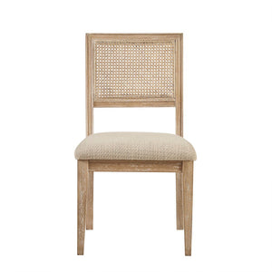 Armless Dining Chair with Cane Back and Tapered Wood Legs - Set of 2