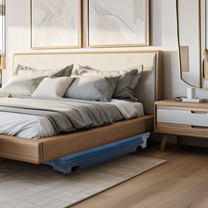 Rubbermaid 70 Qt Under Bed Wheeled Storage Boxes with Dual Hinged Lids (2 Pack)