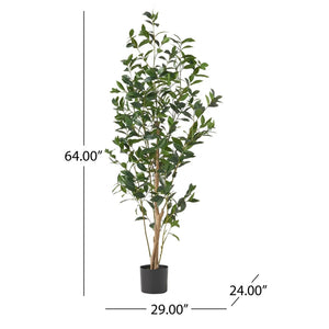 Artificial Laurel Tree with Flexible Iron Frame - Green