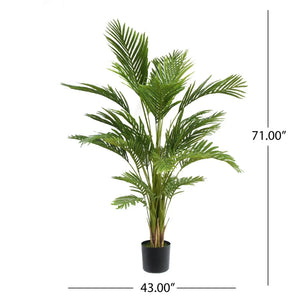 Artificial Palm Tree with Realistic Green Foliage - Green