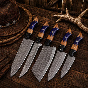 Artisan Damascus Chef Knife Set – Professional Kitchen Collection