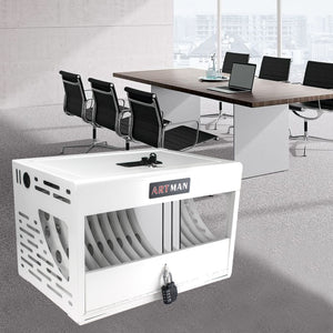 16 Bay Charging Cabinet with Locking Storage - White or Black