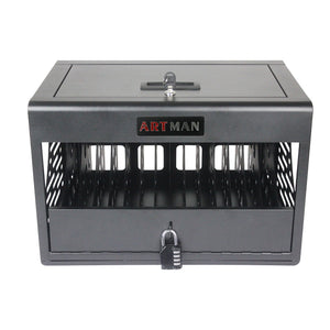 16 Bay Charging Cabinet with Locking Storage - White or Black